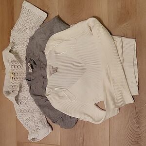 Bundle Of  3 Crop Tops Sincerely Jules And Rebellion Xs S White Gray